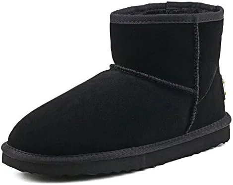 ausland genuine suede boots for men snow boots for men waterproof mens winter ankle boot 85us black 5654 42eu